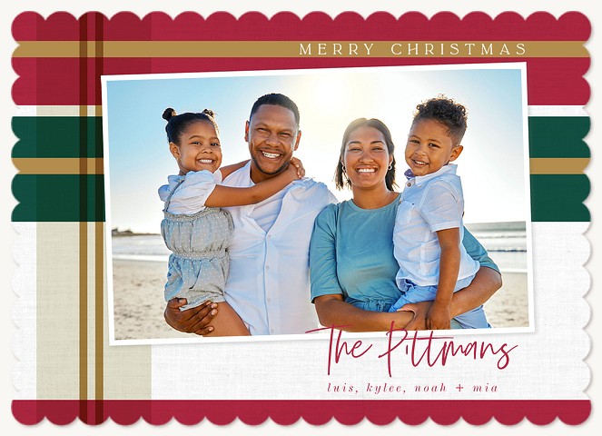 Holiday Stripes Personalized Holiday Cards