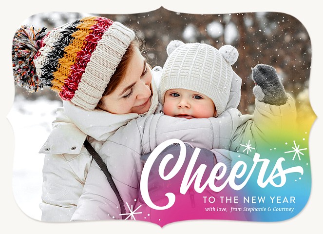 Colorful Glow Personalized Holiday Cards