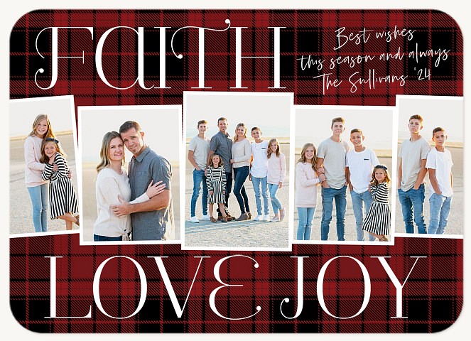 Plaid Panels Personalized Holiday Cards