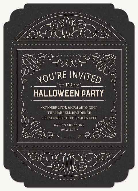Headstone Event Halloween Party Invitations