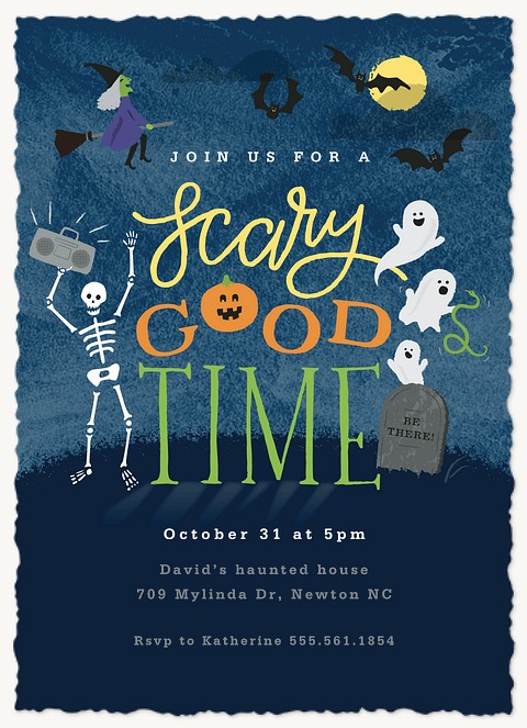 Scary Good Time Halloween Party Invitations
