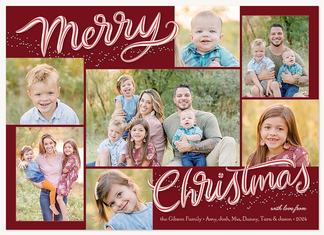Peppermint Print Personalized Holiday Cards