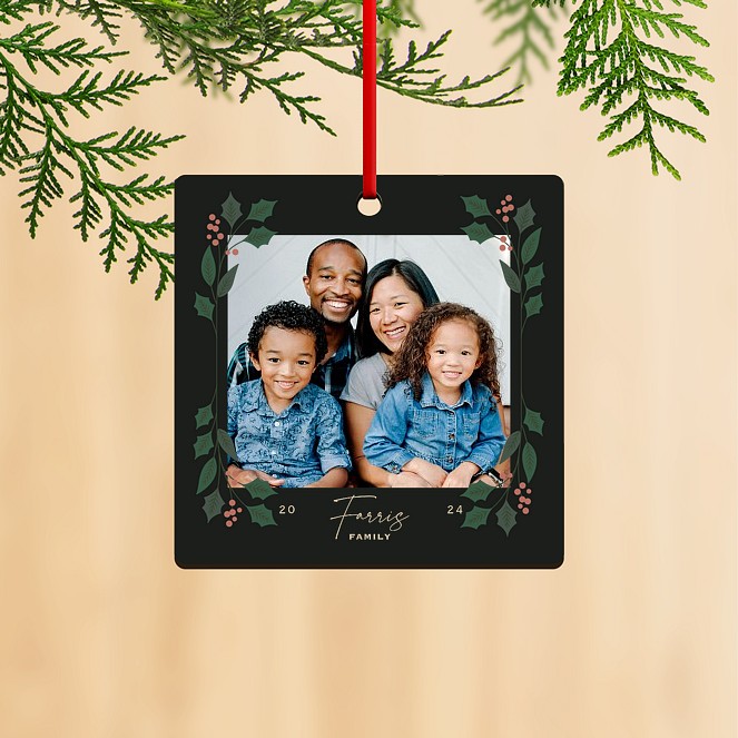  Holly Frame Personalized Ornaments