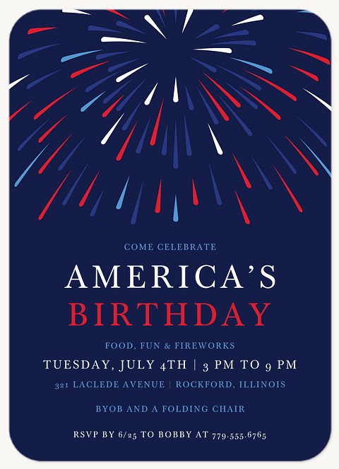 America's Birthday Summer Party Invitations