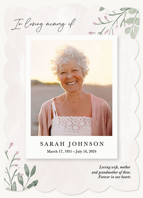 Floral Remembrance Memorial & Sympathy Cards