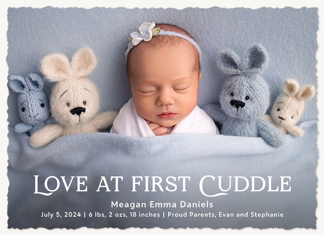First Cuddle Baby Announcements