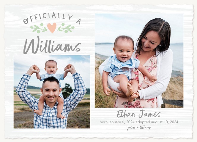 Rustic Duo Baby Announcements