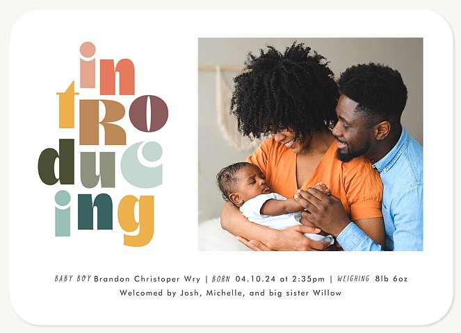 Funky Introduction Baby Announcements