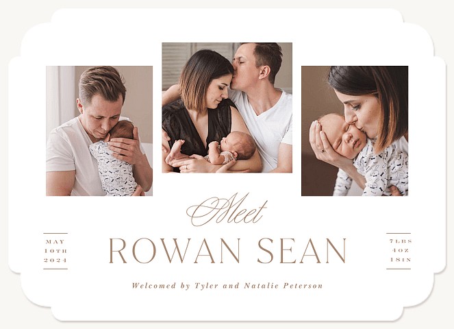 Elegant Trio Baby Announcements