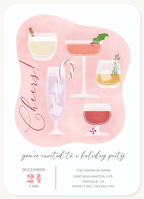 Cocktail Cheers Holiday Party Invitations
