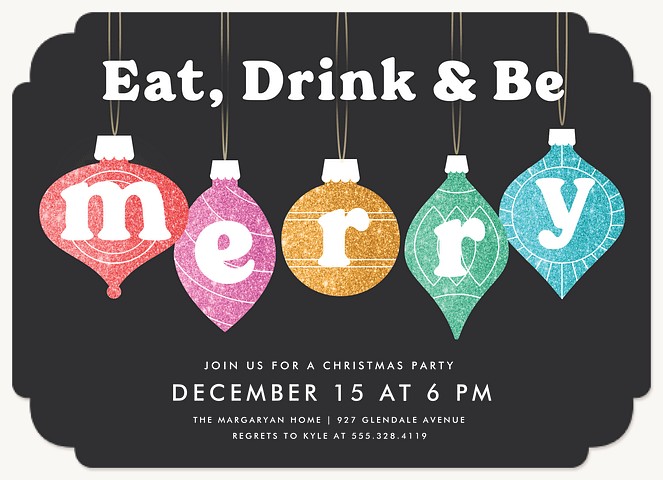 Merry Ornaments Holiday Party Invitations