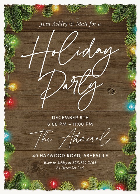 Rustic Lights Holiday Party Invitations