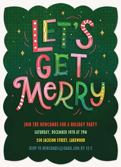 Let's Get Merry Holiday Party Invitations