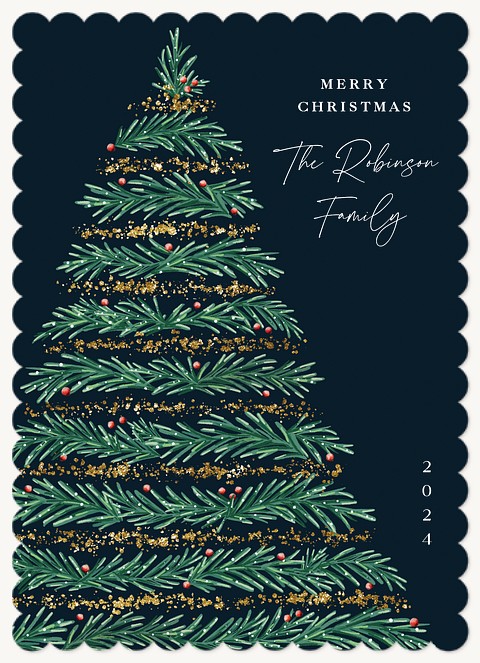 Layered Tree Personalized Holiday Cards