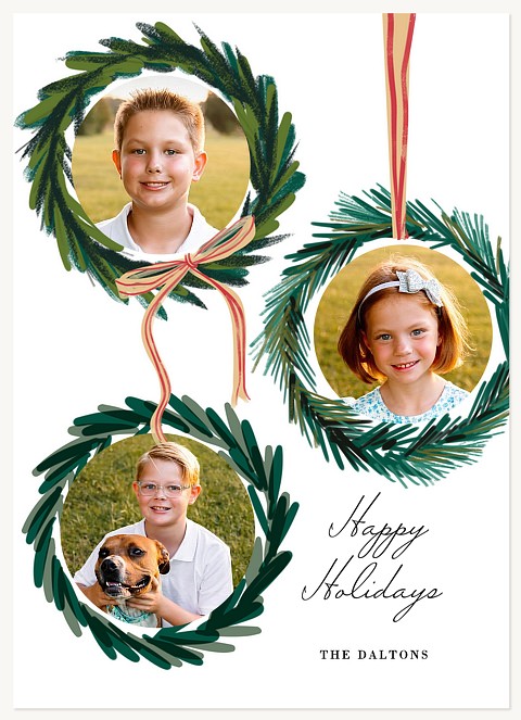 Painted Wreaths Personalized Holiday Cards