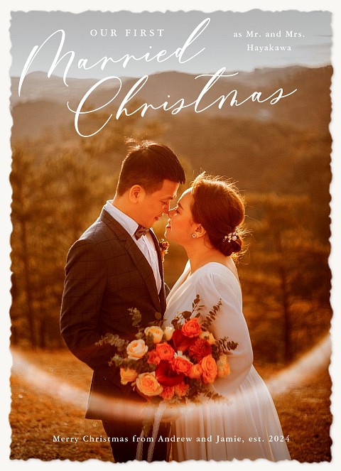 First Married Christmas Personalized Holiday Cards