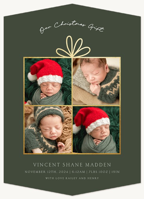 Golden Gift Personalized Holiday Cards