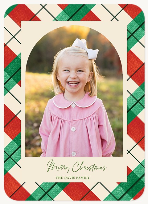 Holiday Plaid Personalized Holiday Cards