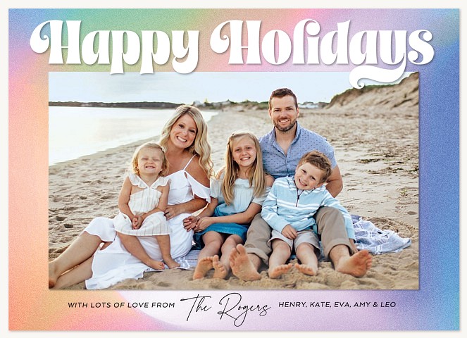 Iridescent Joy Personalized Holiday Cards