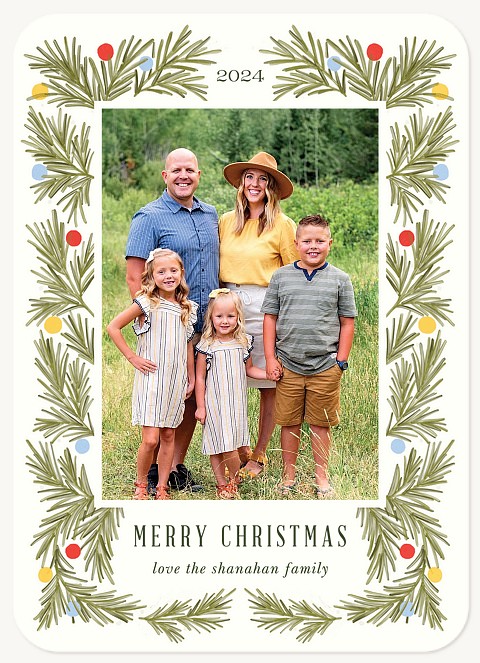 Bough Frame Personalized Holiday Cards