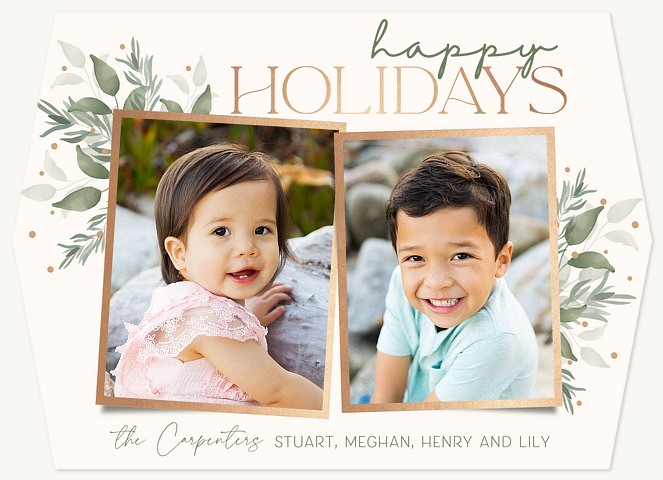 Eucalyptus Elegance Personalized Holiday Cards