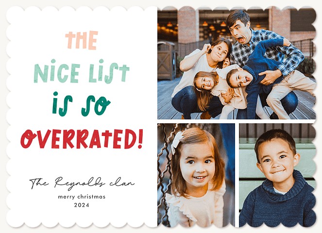 Overrated Personalized Holiday Cards