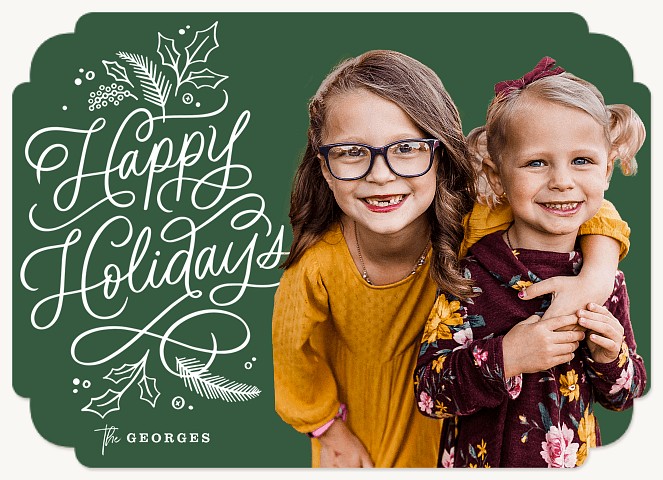 Fancy Florals Personalized Holiday Cards