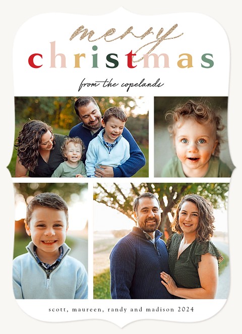 Colorful Grid Personalized Holiday Cards