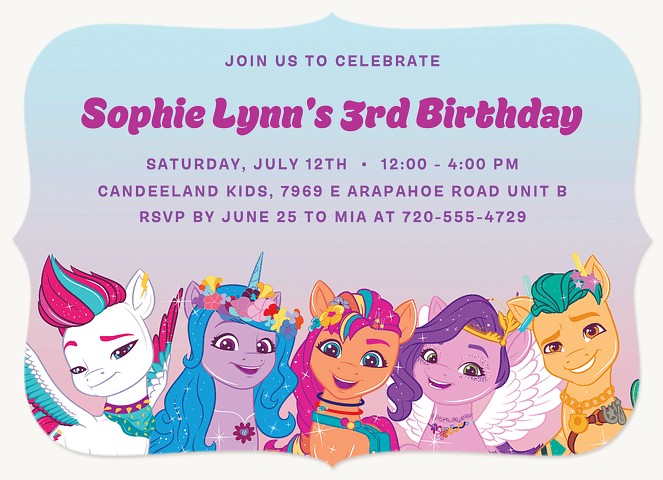 My Little Pony Friendship Kids Birthday Invitations