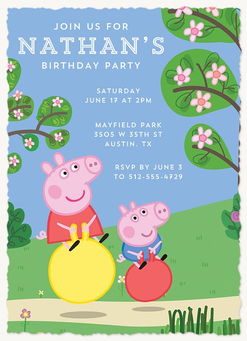 Peppa Pig Playful Park Kids Birthday Invitations