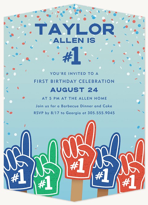 Number One Kids Birthday Invitations