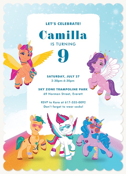 My Little Pony Rainbow Road Kids Birthday Invitations