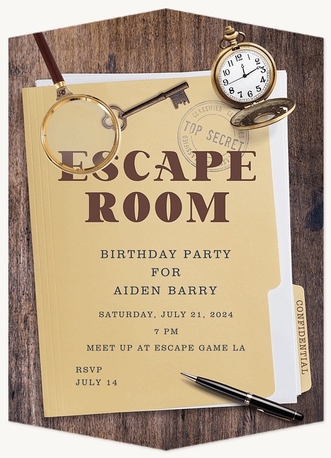 Escape Room Teen Birthday Invitations