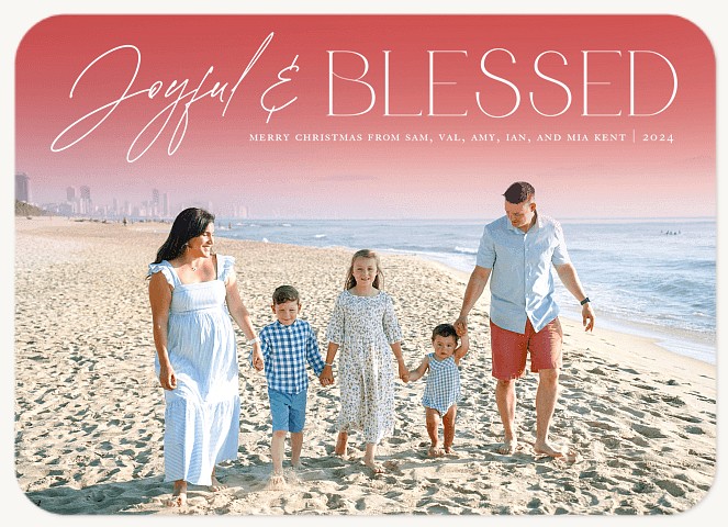 Joyful and Blessed Personalized Holiday Cards