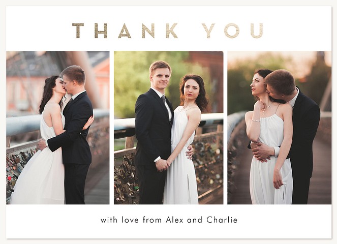 Simple Elegant Photo cheapest Wedding Thank You Card