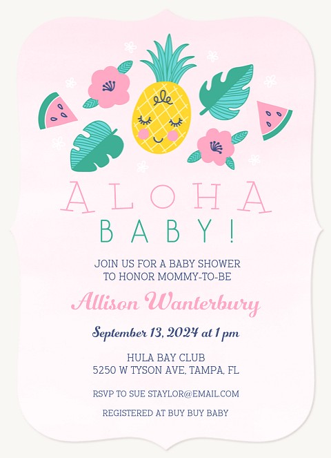 Aloha Baby Baby Shower Invites
