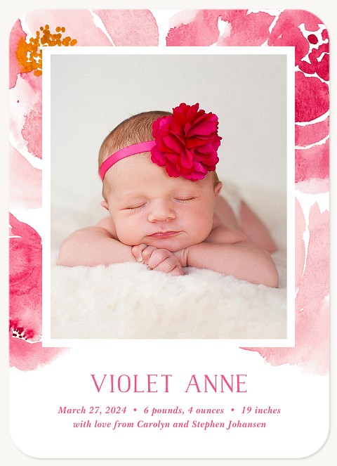 Love Has Blossomed  Girl Baby Announcements