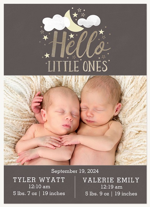 Sleep Tight Twin Birth Announcements