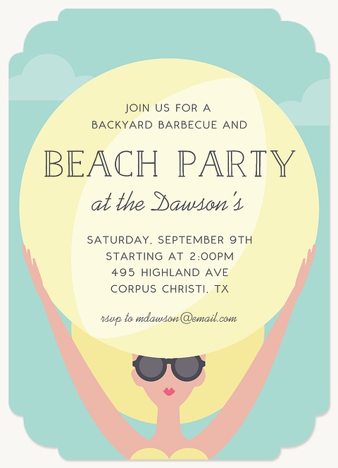 Beach Ball Fun Summer Party Invitations