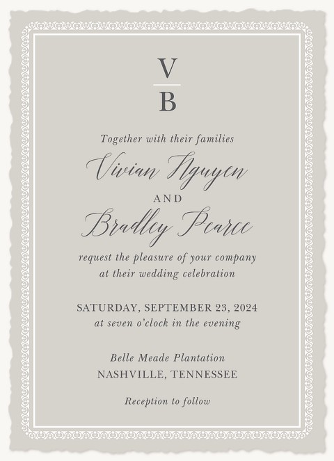 Delicate Border Wedding Invitations