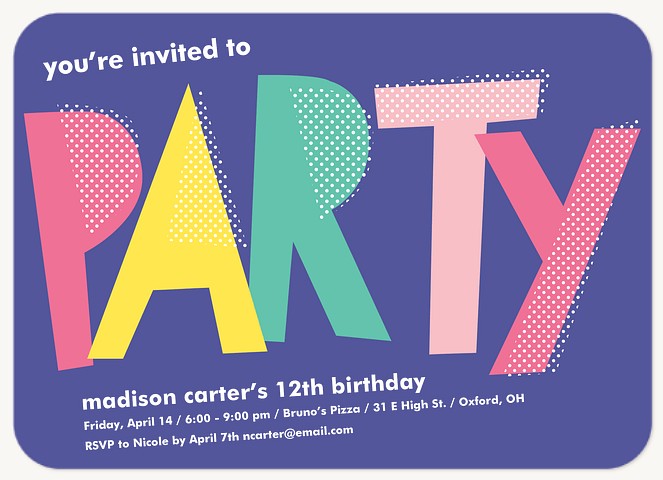 Pop Party Teen Birthday Invitations