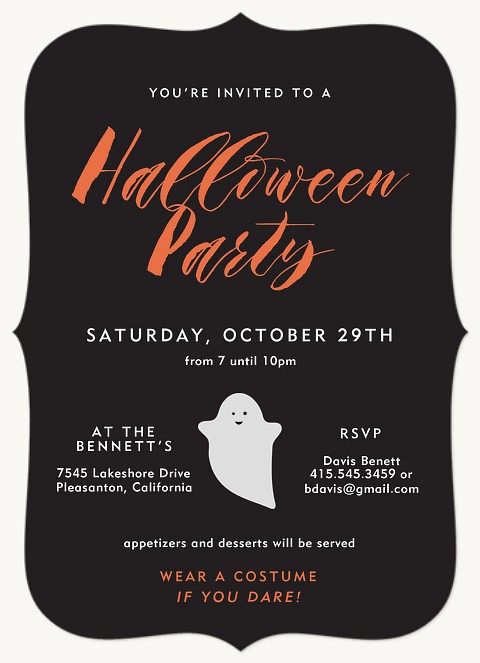 Ghostly Gathering Halloween Party Invitations