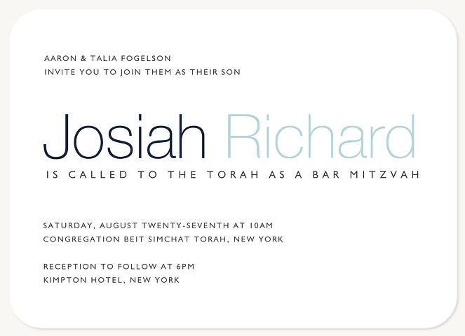 Modern Celebration Bar Mitzvah Invitations