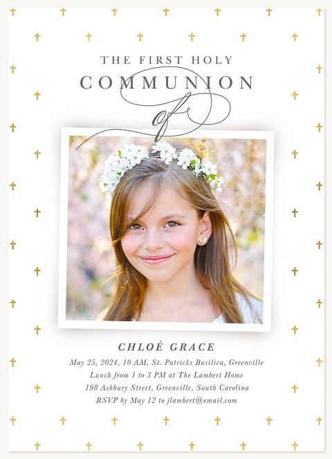 Bright & Blessed First Communion Invitations