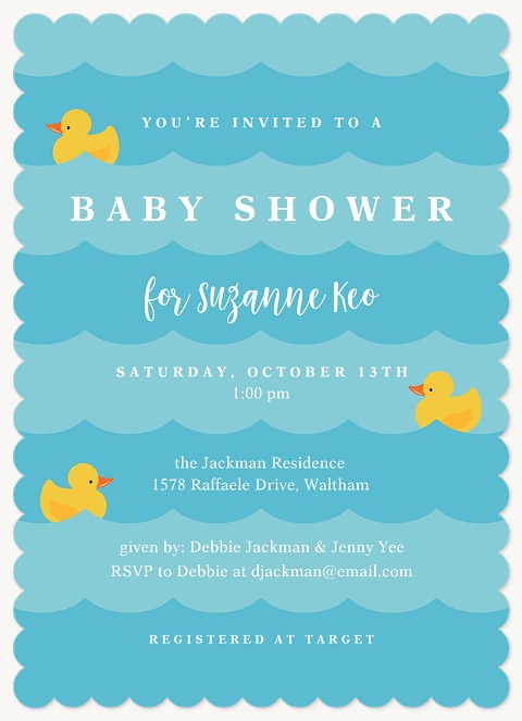 Rubber Ducky Baby Shower Invites