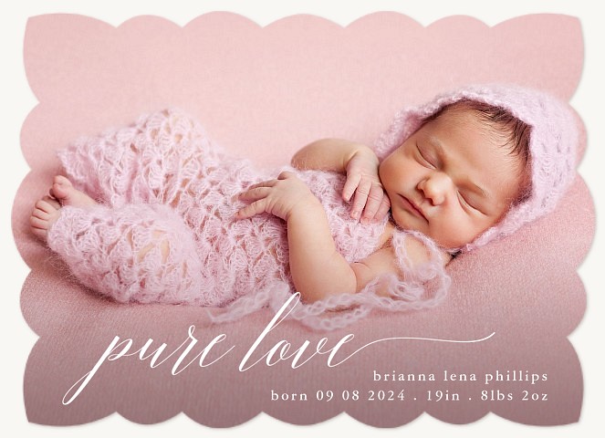 Pure Love Girl Baby Announcements