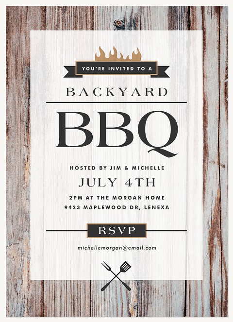 Woodfired Grill Summer Party Invitations