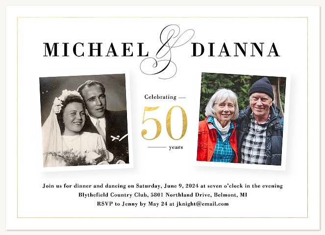 All these Years Wedding Anniversary Invitations