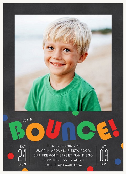 Bounce Time Kids Birthday Invitations