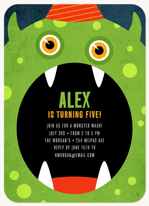  Monster Mouth Boy Birthday Party Invitations